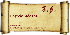 Bognár Jácint névjegykártya